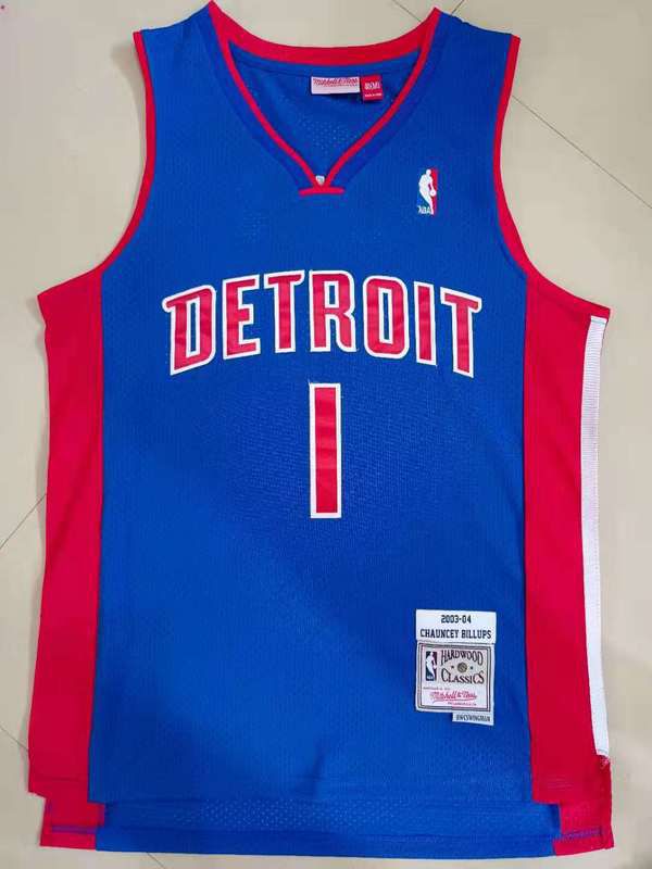 Men Detroit Pistons #1 Billups Blue Throwback 2021 NBA Jersey->detroit pistons->NBA Jersey